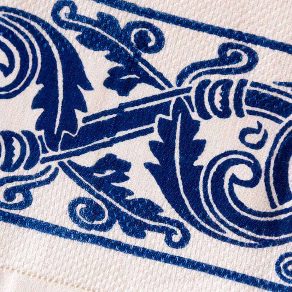 Linne duk av italiensk hantverk med handtryckt design - varumärken Viadurini