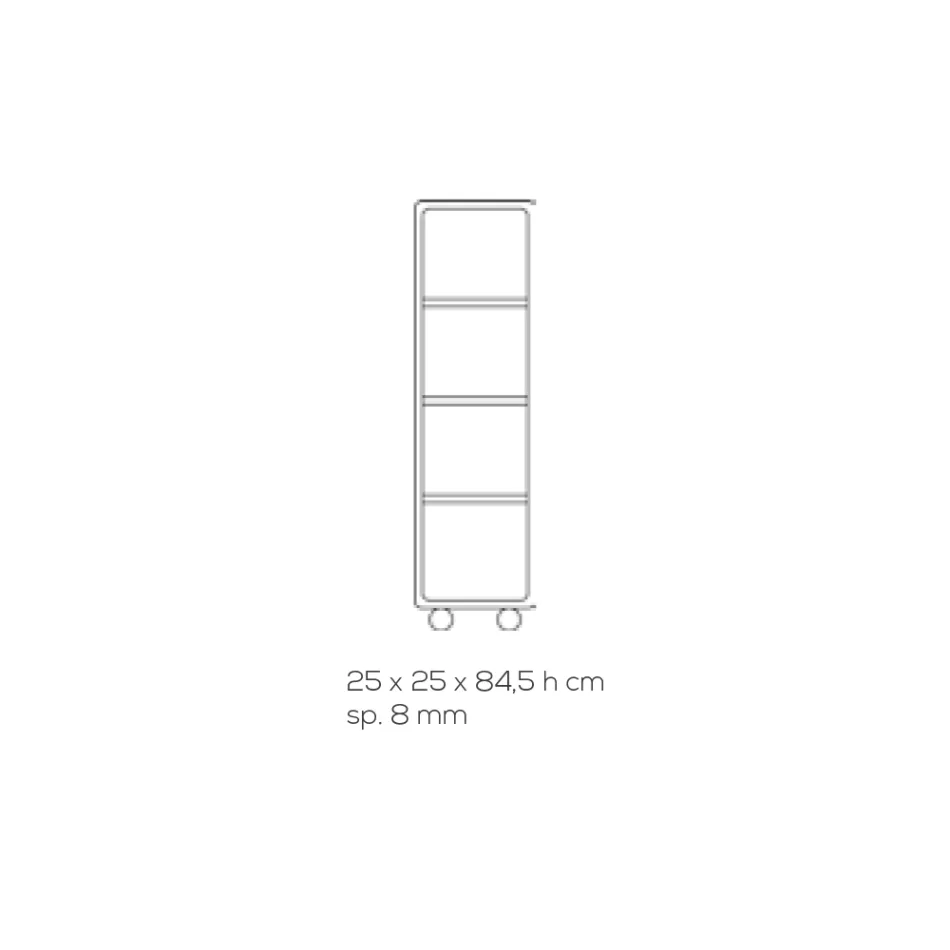 Vagnspelare i transparent akrylkristall 1 eller 3 hyllor - Minervo Viadurini