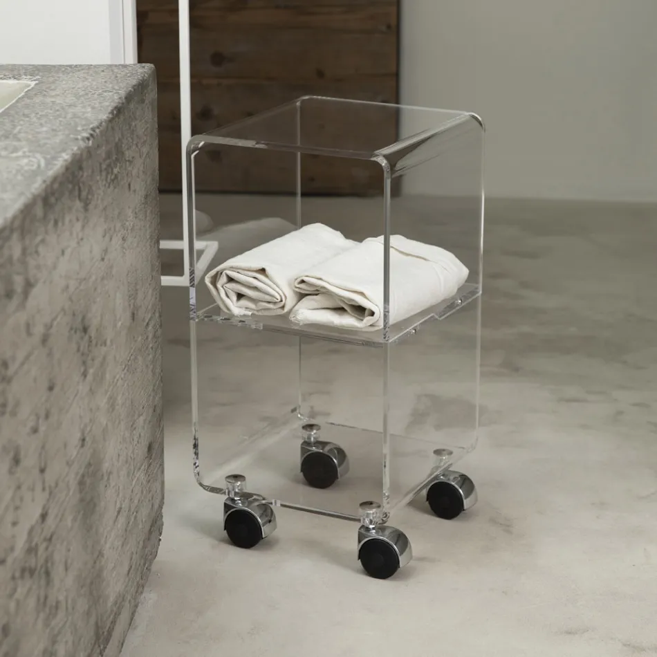 Vagnspelare i transparent akrylkristall 1 eller 3 hyllor - Minervo Viadurini