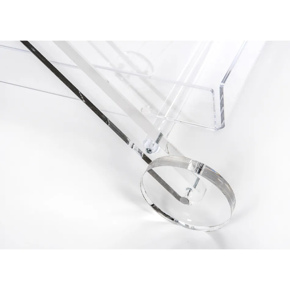 Köksvagn 4 hjul i transparent plexiglas eller med trä - Magimbo Viadurini