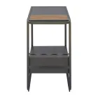 Utomhusvagn i aluminium och hartsträ med hjul - Virel Viadurini