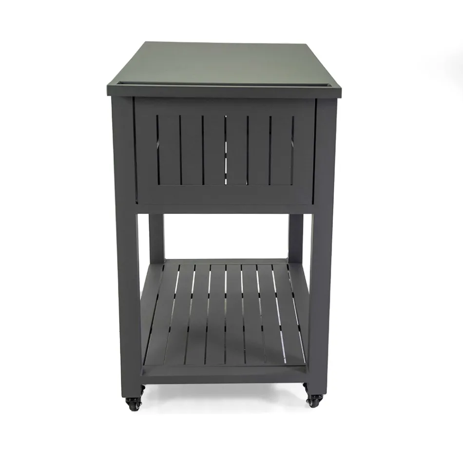 Vagn för utomhusbruk i målad aluminium med olika ytbehandlingar - Hotel Viadurini