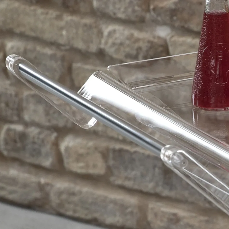 Fällbar vagn i transparent akrylkristall 2 brickor - Aristocles Viadurini