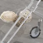 Fällbar vagn i transparent akrylkristall 2 brickor - Aristocles Viadurini