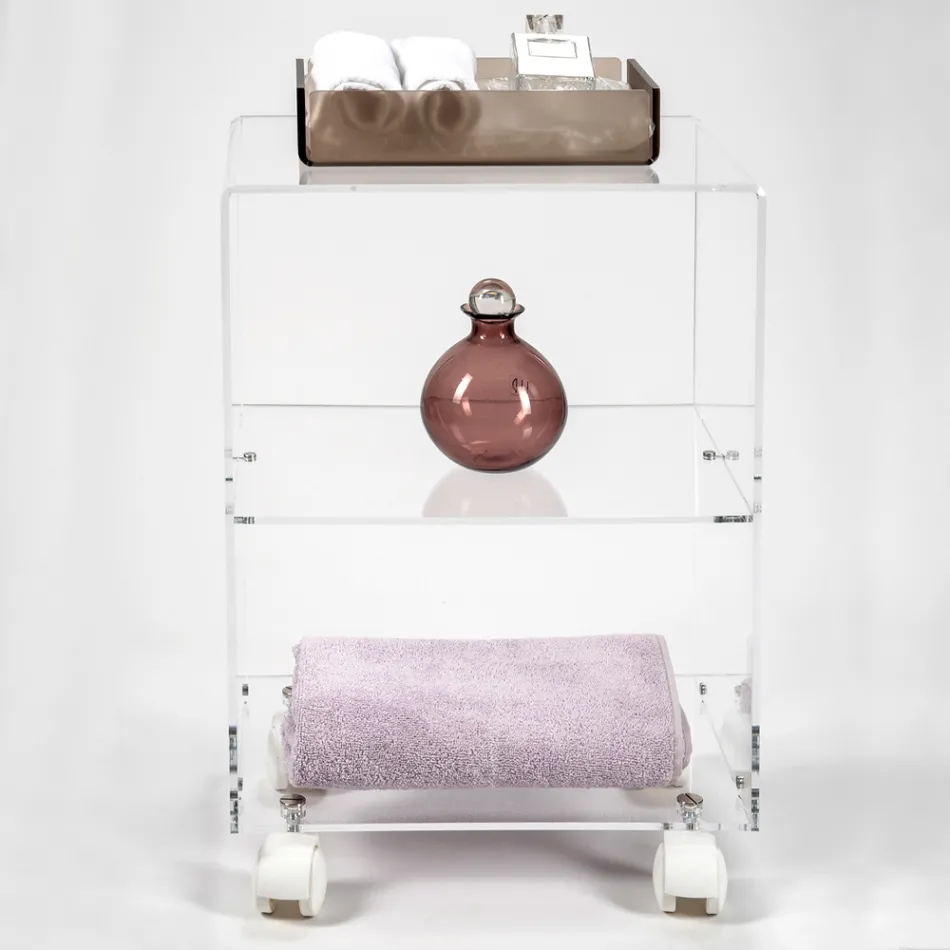 Objektvagn med plexiglashjul Tillverkad i Italien - Rudolf Viadurini