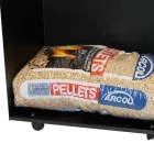 Metall pelletspåsehållarevagn med hjul Tillverkad i Italien - Pinguino Viadurini