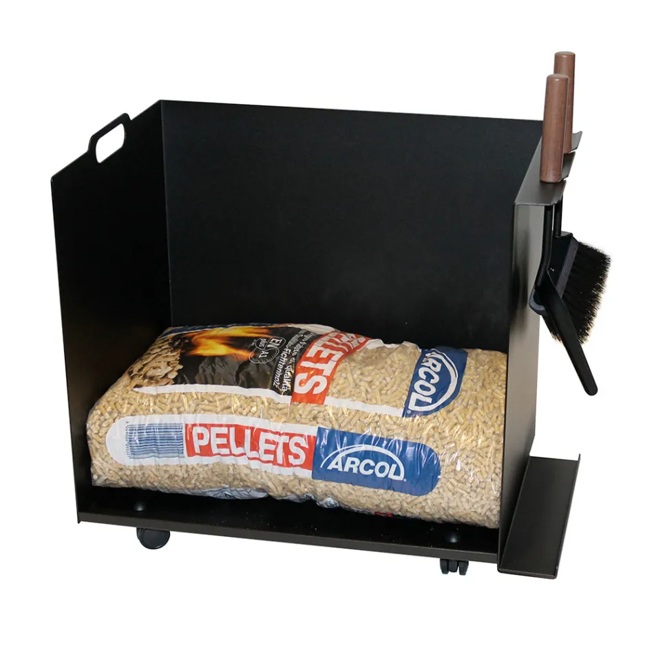 Metall pelletspåsehållarevagn med hjul Tillverkad i Italien - Pinguino Viadurini