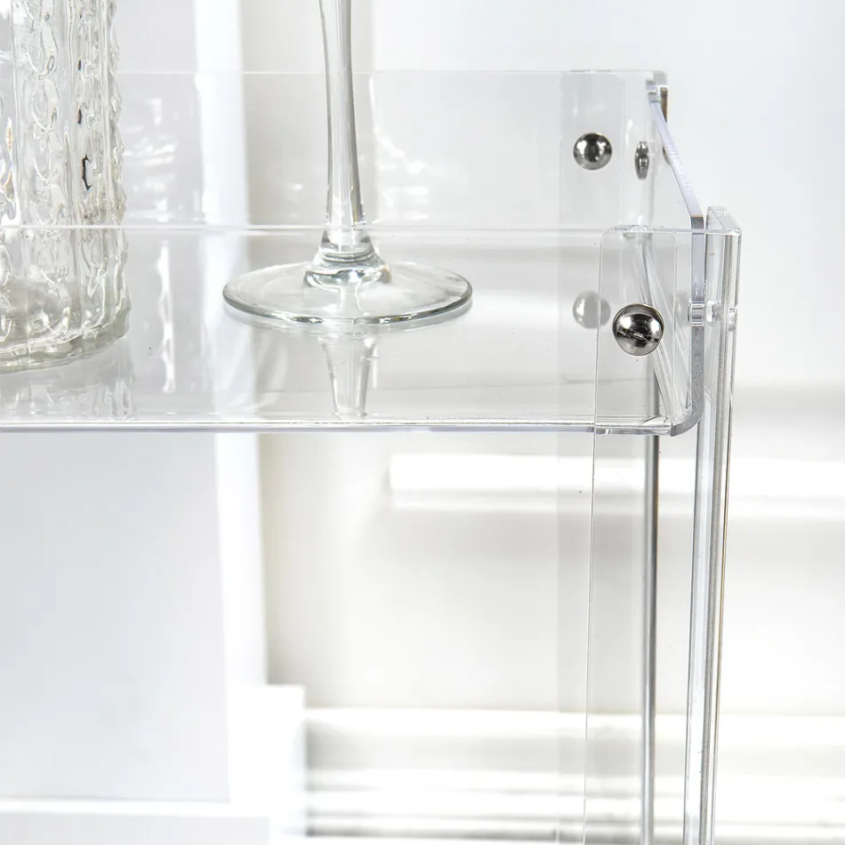 Transparent plexiglas matvagn Tillverkad i Italien - Galatius Viadurini