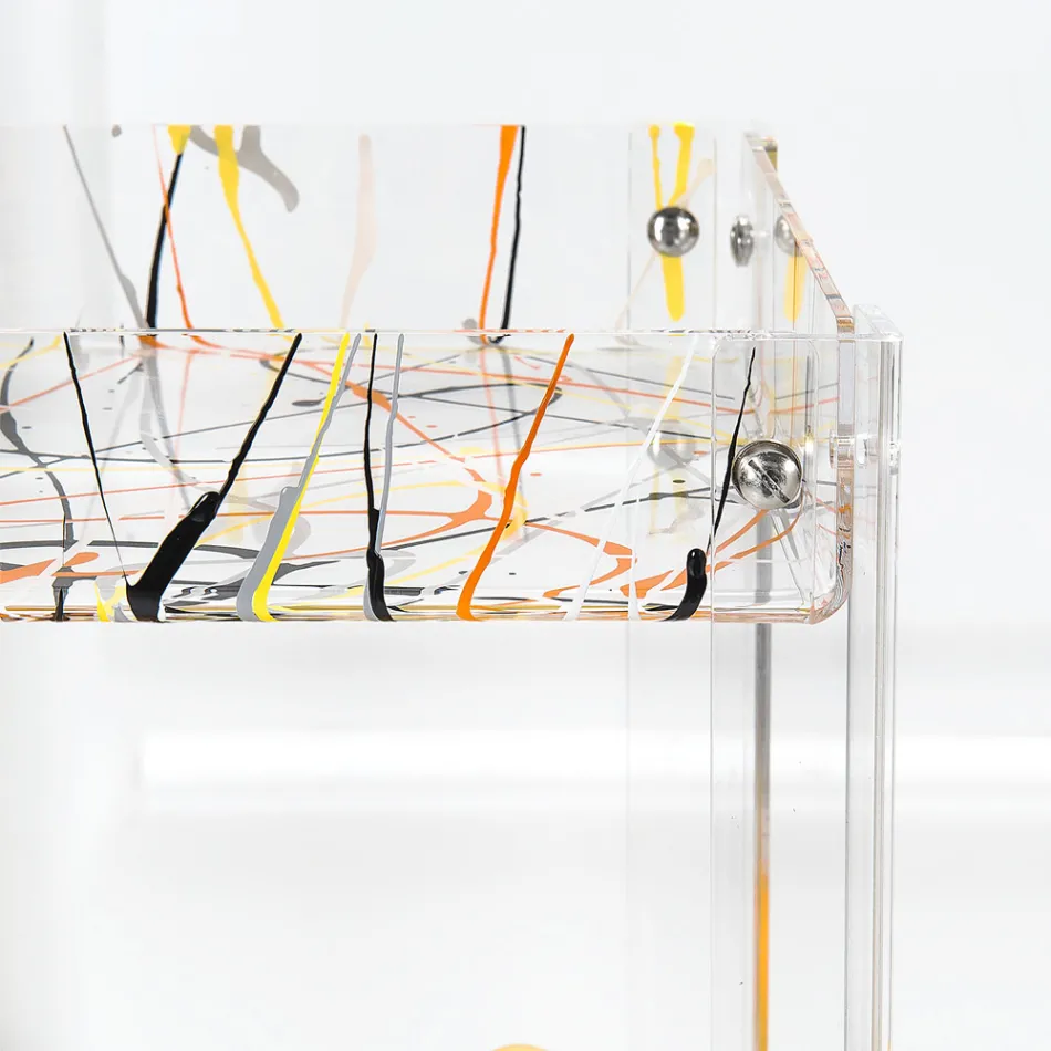 Matvagn i transparent plexiglas Tillverkad i Italien - Galatius Viadurini