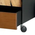 Trävagn med låda och hjul Made in Italy - Alpaca Viadurini