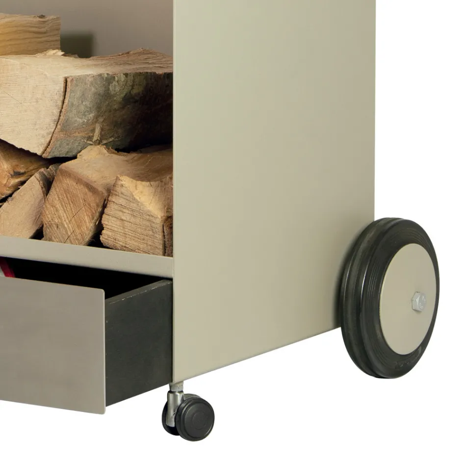 Trävagn med låda och hjul Made in Italy - Alpaca Viadurini