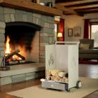 Trävagn med låda och hjul Made in Italy - Alpaca Viadurini