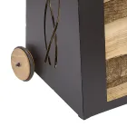 Vedvagn inomhus Svartmålad järn Tillverkad i Italien - Chloe Viadurini