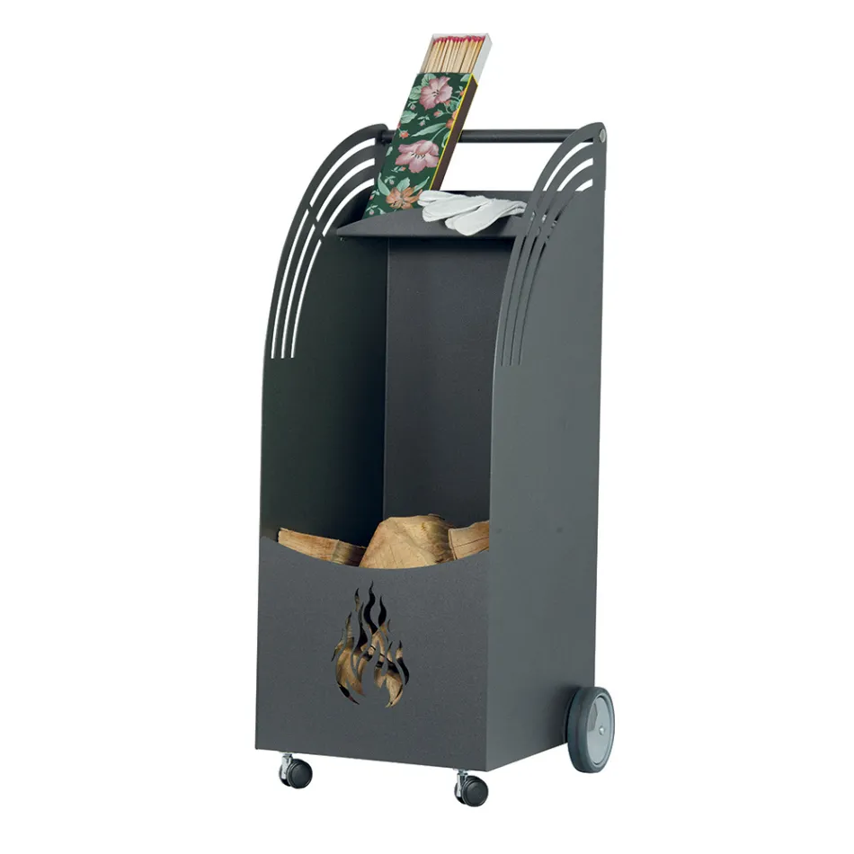 Metallträvagn med hylla och 4 hjul Tillverkad i Italien - Geco Viadurini