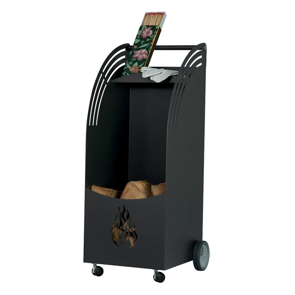 Metallträvagn med hylla och 4 hjul Tillverkad i Italien - Geco Viadurini