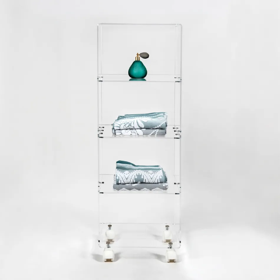 Köksförvaringsvagn i plexiglas tillverkad i Italien - Ercolano Viadurini