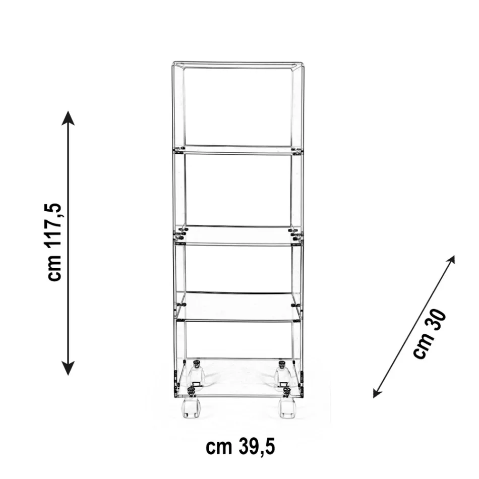 Köksförvaringsvagn i plexiglas tillverkad i Italien - Ercolano Viadurini