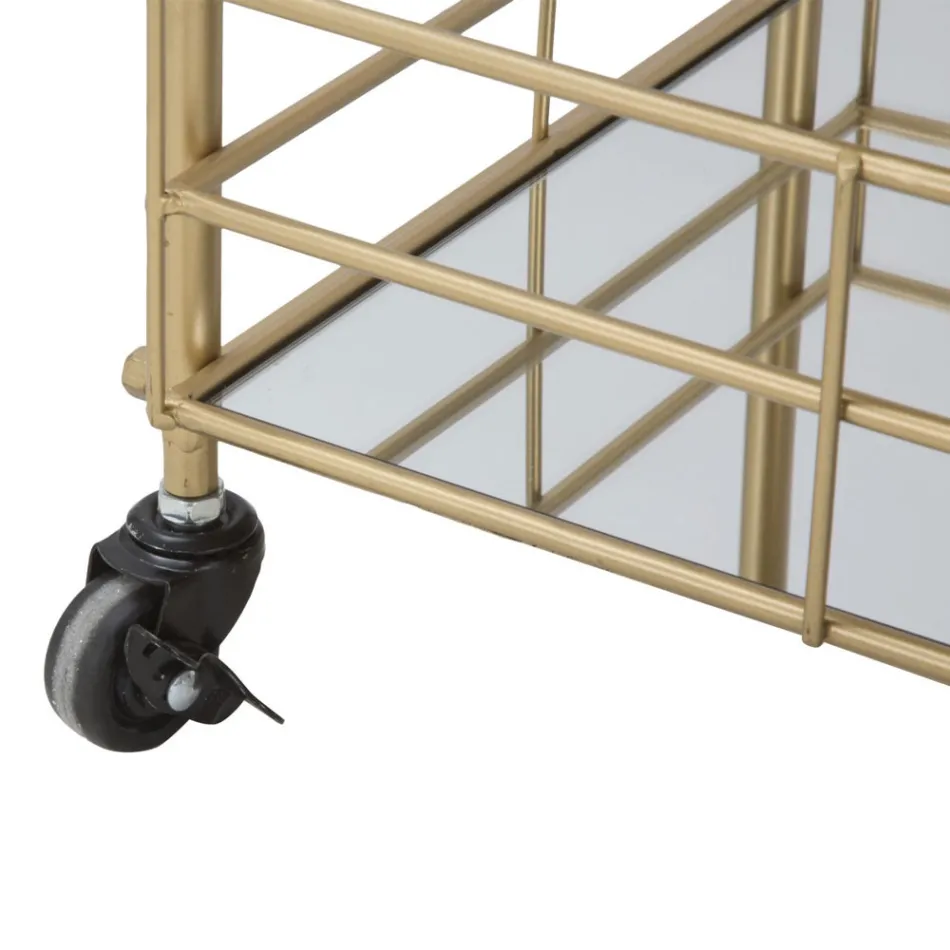 Matvagn med järnstruktur guldfinish - Viviana Viadurini