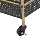 Iron Food Trolley med struktur i guldfinish - elegant Viadurini