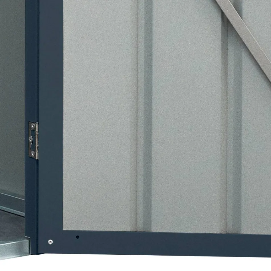 Antracitplåt Lean-To Trädgårdsbod med gångjärnsdörr - Cucciolo Viadurini