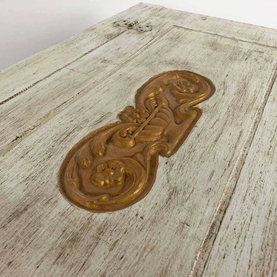 Bröst handgjorda i massivt trä med guldprofiler tillverkade i Italien - Caio Viadurini