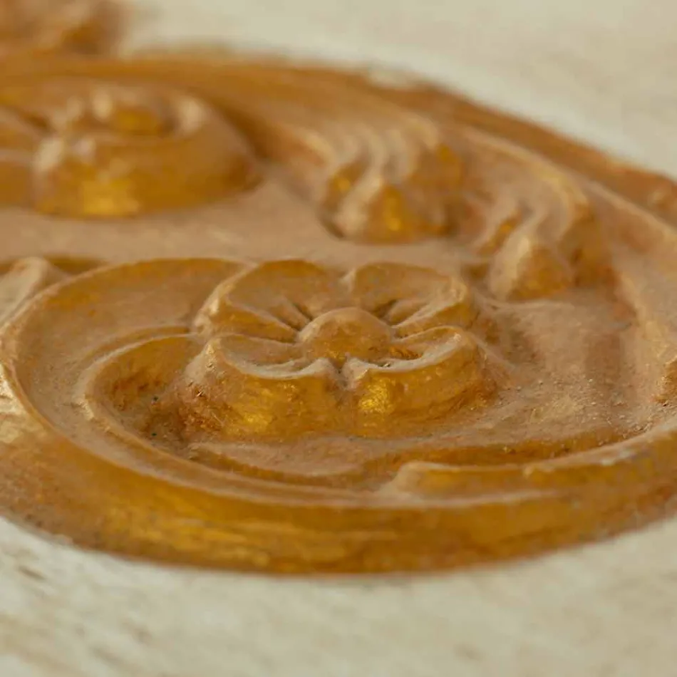 Bröst handgjorda i massivt trä med guldprofiler tillverkade i Italien - Caio Viadurini