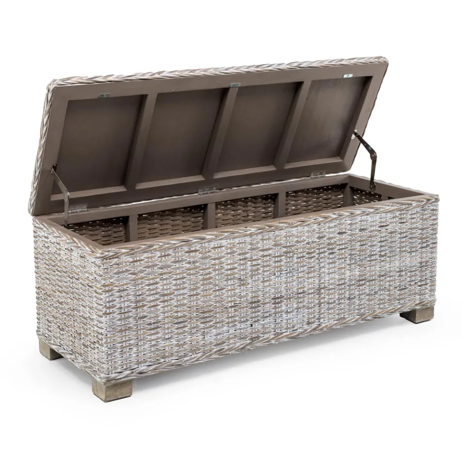 Utomhuslåda i naturfiber av Kubù - Nogitsune Viadurini