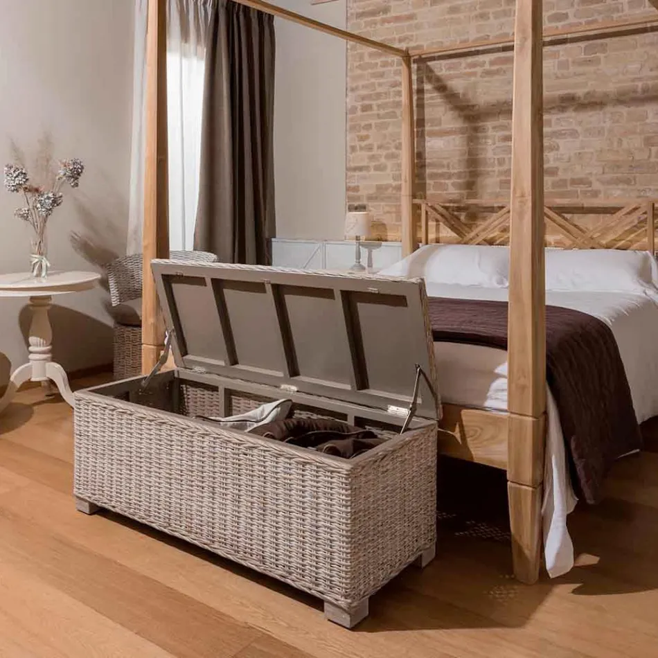 Utomhuslåda i naturfiber av Kubù - Nogitsune Viadurini