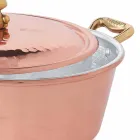 Handtinnad konisk ugnsgryta och lock 28 cm - Marialuna Viadurini