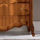 Byrå med 7 lådor i inlagt valnötsträ Tillverkad i Italien - Commodus Viadurini