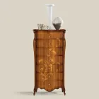 Byrå med 7 lådor i inlagt valnötsträ Tillverkad i Italien - Commodus Viadurini