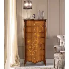 Byrå med 7 lådor i inlagt valnötsträ Tillverkad i Italien - Commodus Viadurini