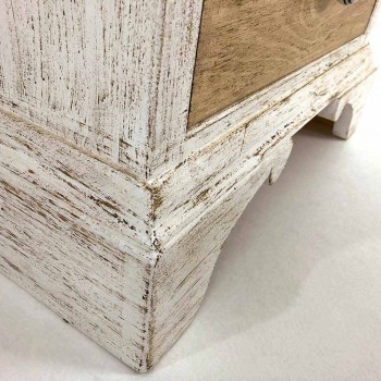 Artisan byrå med 4 lådor i vitt trä tillverkat i Italien - Manhattan