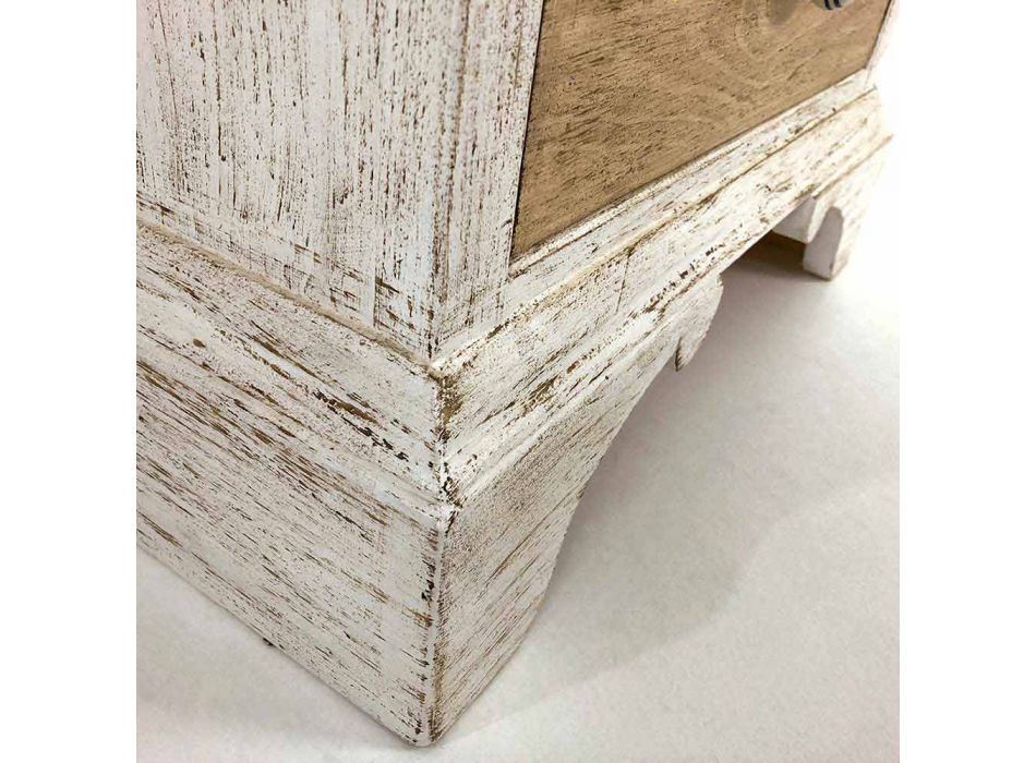 Artisan byrå med 4 lådor i vitt trä tillverkat i Italien - Manhattan