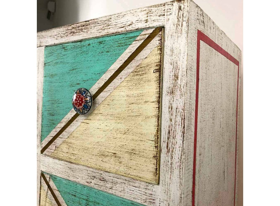 Handgjorda byrå med färgade lådor tillverkade i Italien - Brighella Viadurini