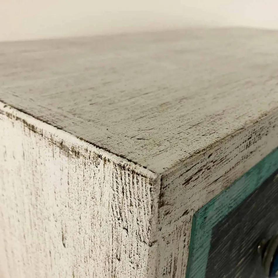 Hantverk byrå i gran med 3 lådor tillverkad i Italien - apa Viadurini