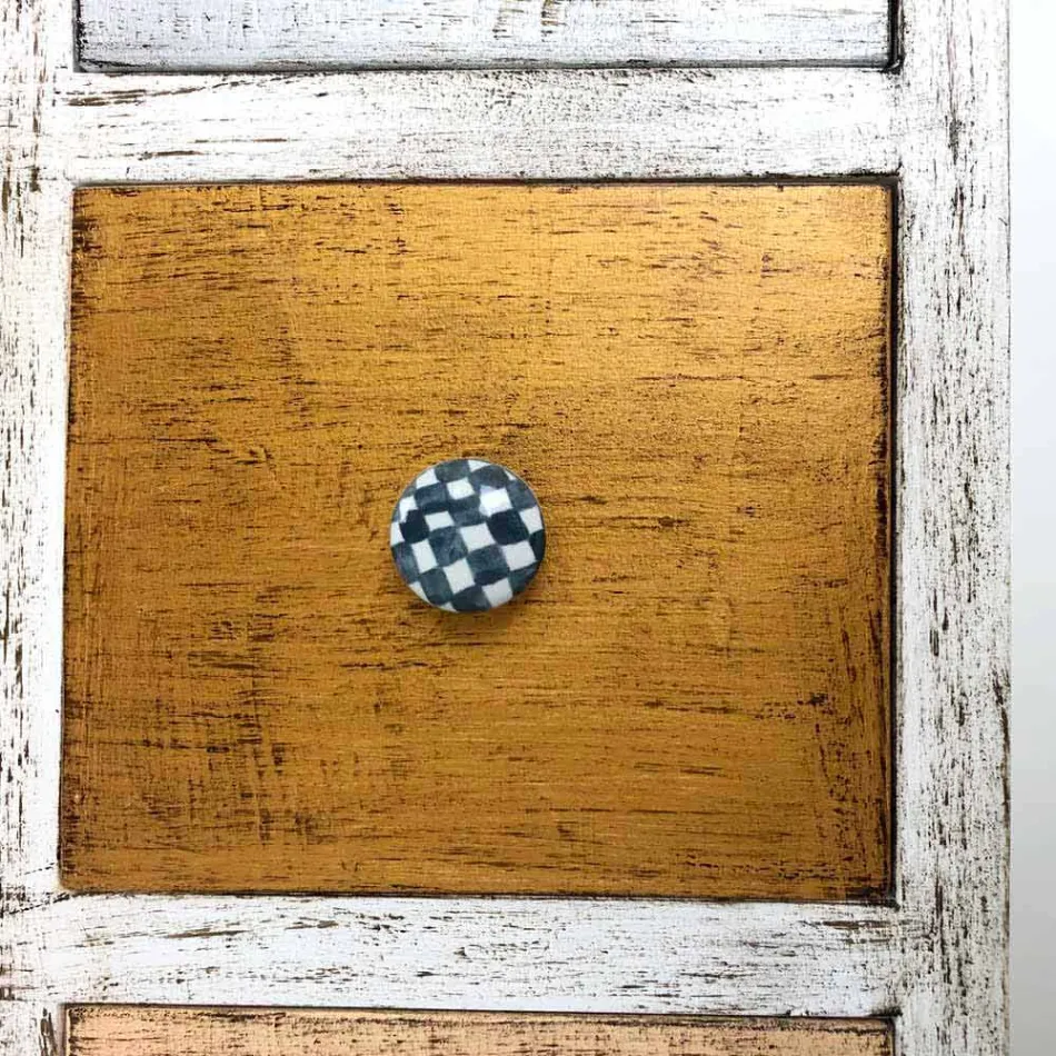 Hantverk byrå i massivt trä med 9 lådor tillverkad i Italien - Pierrot Viadurini