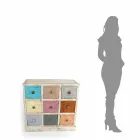 Hantverk byrå i massivt trä med 9 lådor tillverkad i Italien - Pierrot Viadurini