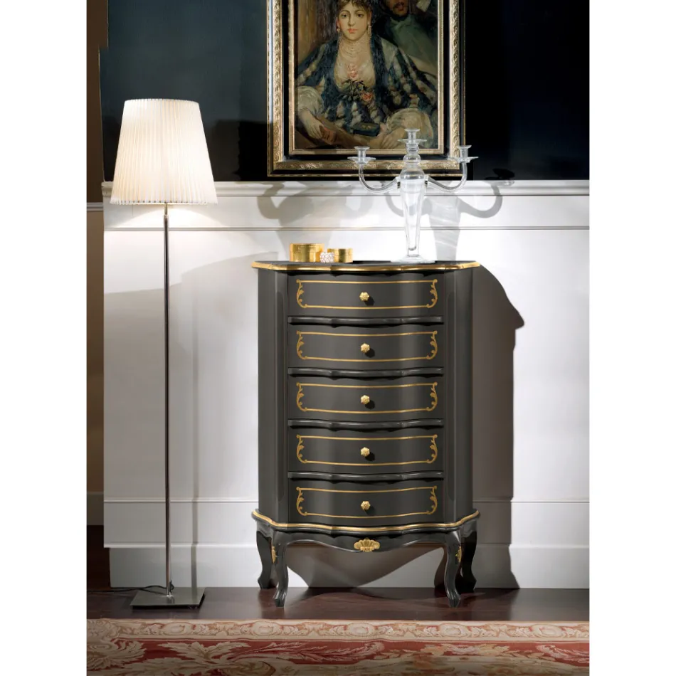 Sovrumsbyrå med 5 klassiska trälådor Tillverkad i Italien - Leonor Viadurini