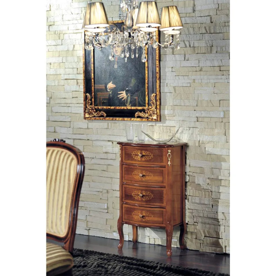 Klassisk byrå i valnötsträ 4 eller 6 lådor Tillverkad i Italien - Katerine Viadurini