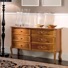 Klassisk byrå i valnötsträ 4 eller 6 lådor Tillverkad i Italien - Katerine Viadurini