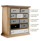 Byrå med alla färgade lådor och olika handtag Made in Italy - Aditya Viadurini