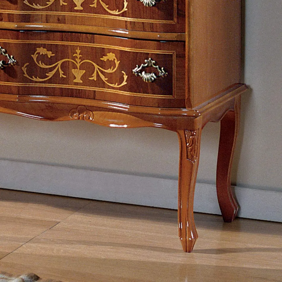 Kommod i klassisk stil i trä med 6 lådor Tillverkad i Italien - Elegant Viadurini