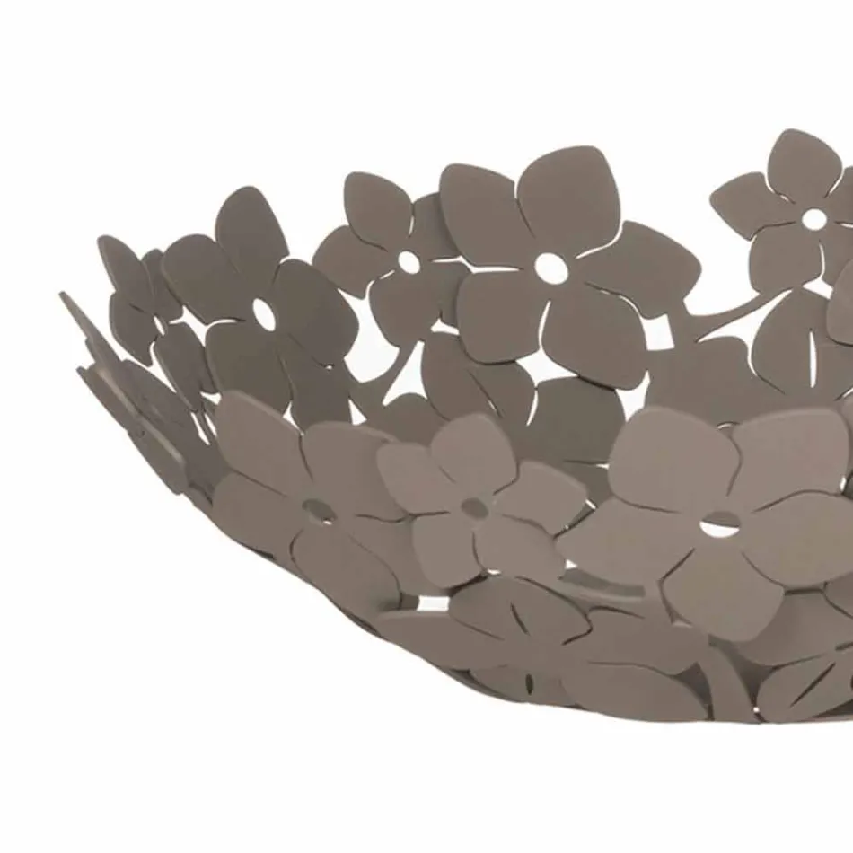 Mittstycke med blommor i lerjärn, vitt eller blått - Marken Viadurini