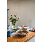 Mittstycke med blommor i lerjärn, vitt eller blått - Marken Viadurini