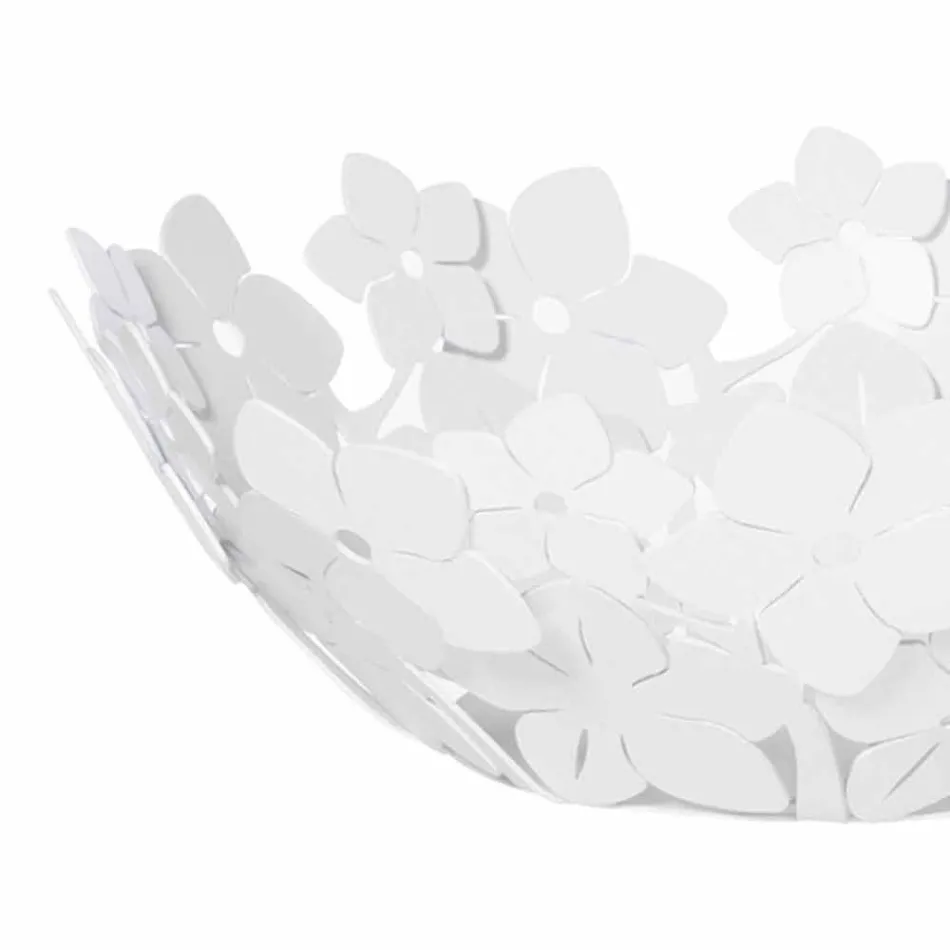 Mittstycke med blommor i lerjärn, vitt eller blått - Marken Viadurini