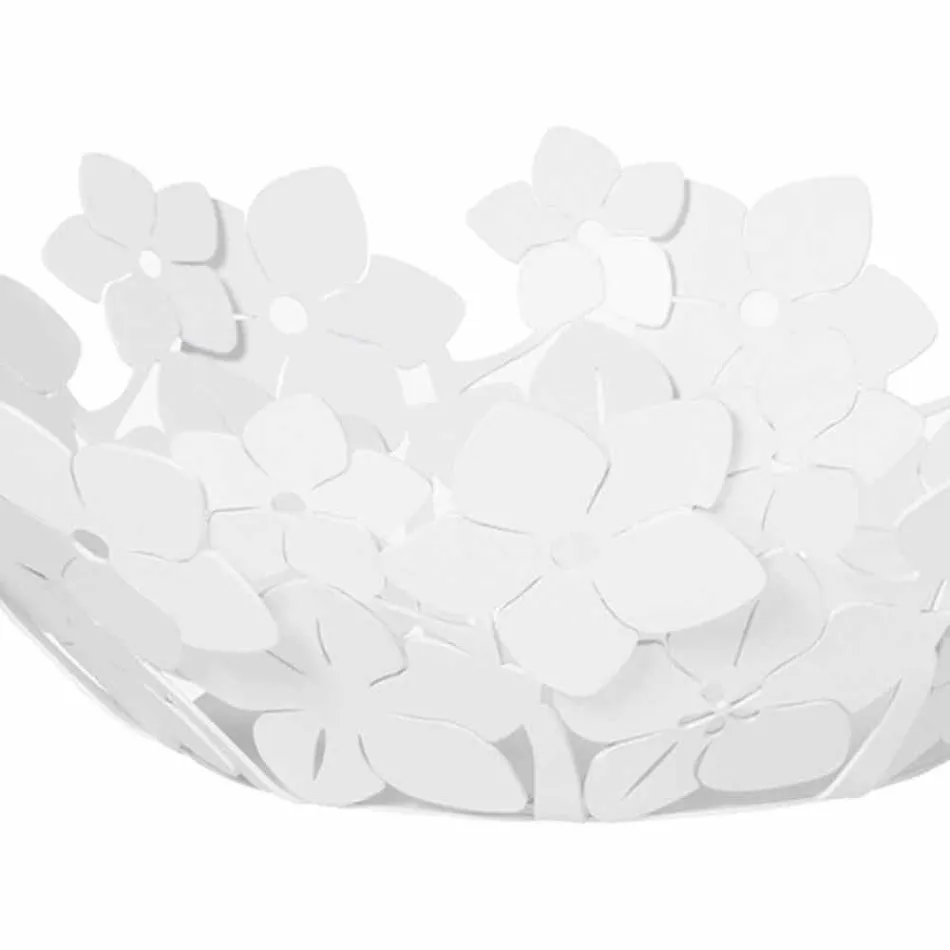 Mittstycke med blommor i lerjärn, vitt eller blått - Marken Viadurini