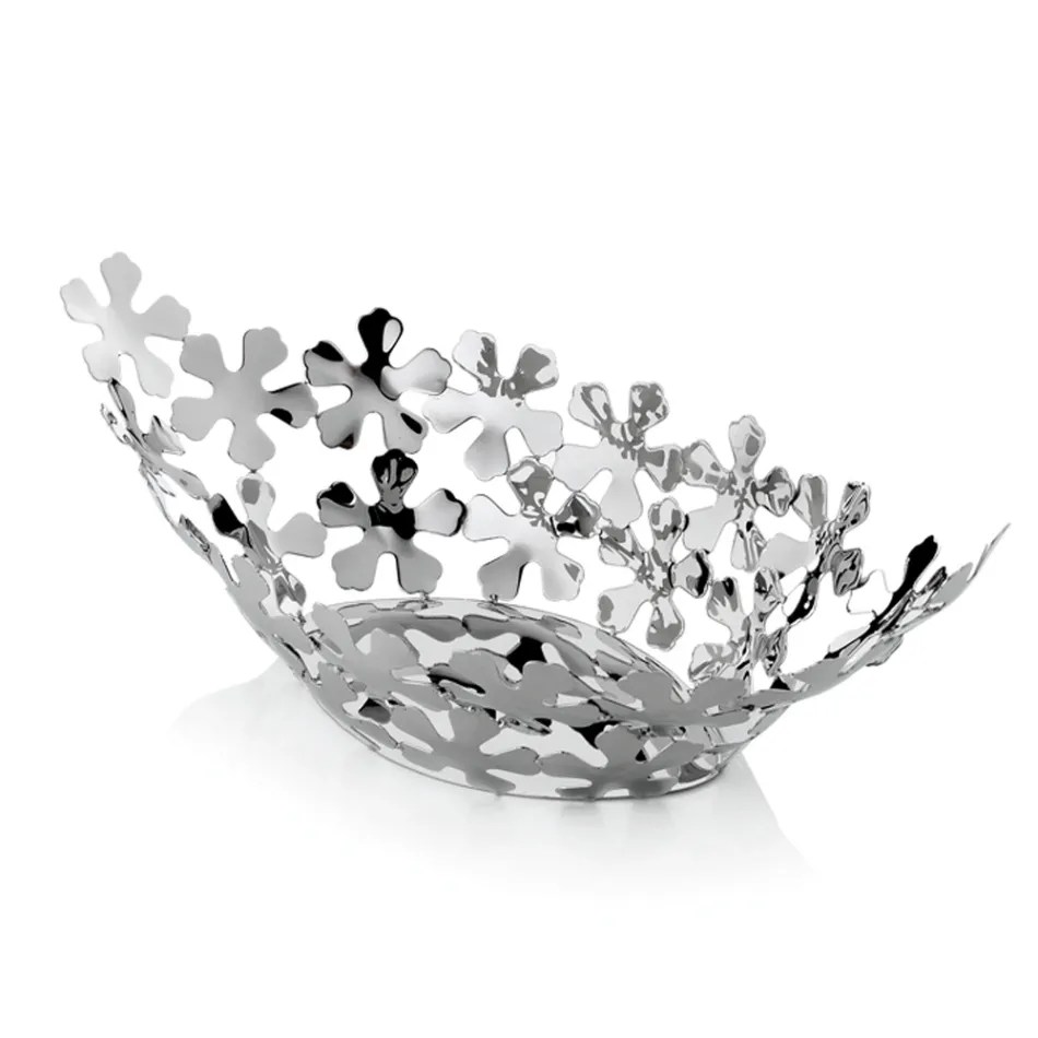 Silvermetalldesign mittpunkt med lyxiga blomsterdekorationer - Megghy Viadurini