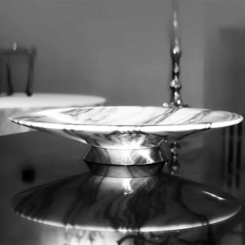 Mittpunkt i Brezza della Versilia marmor och metall tillverkad i Italien - Amabile Viadurini