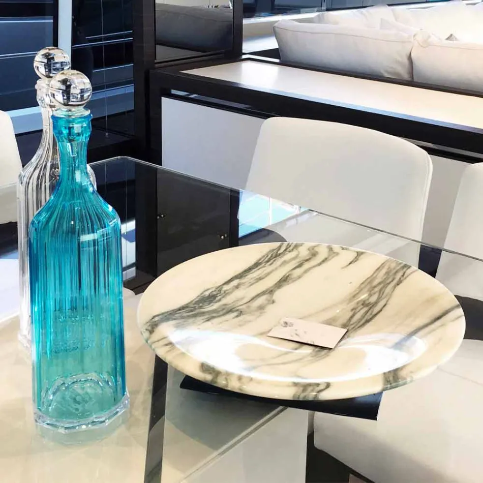 Mittpunkt i Brezza della Versilia marmor och metall tillverkad i Italien - Amabile Viadurini